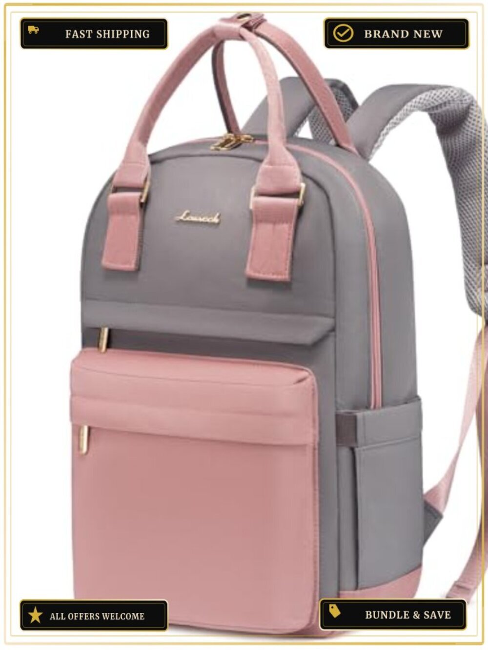 Mini Backpack Purse with USB Port Waterproof Laptop Nylon Daypack